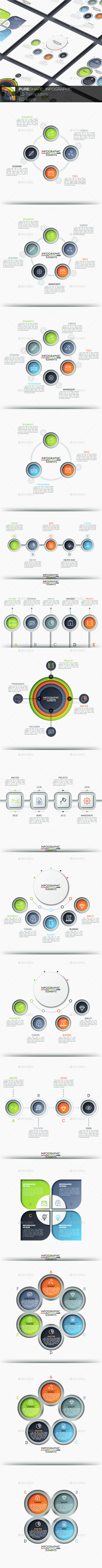 Pure Shape Infographic. Set 8 - Infographics