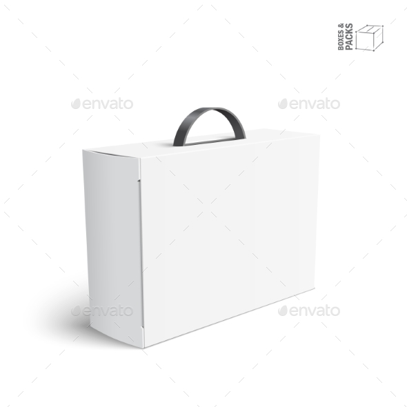 White Blank Package Box with Handle - Man-made Objects Objects
