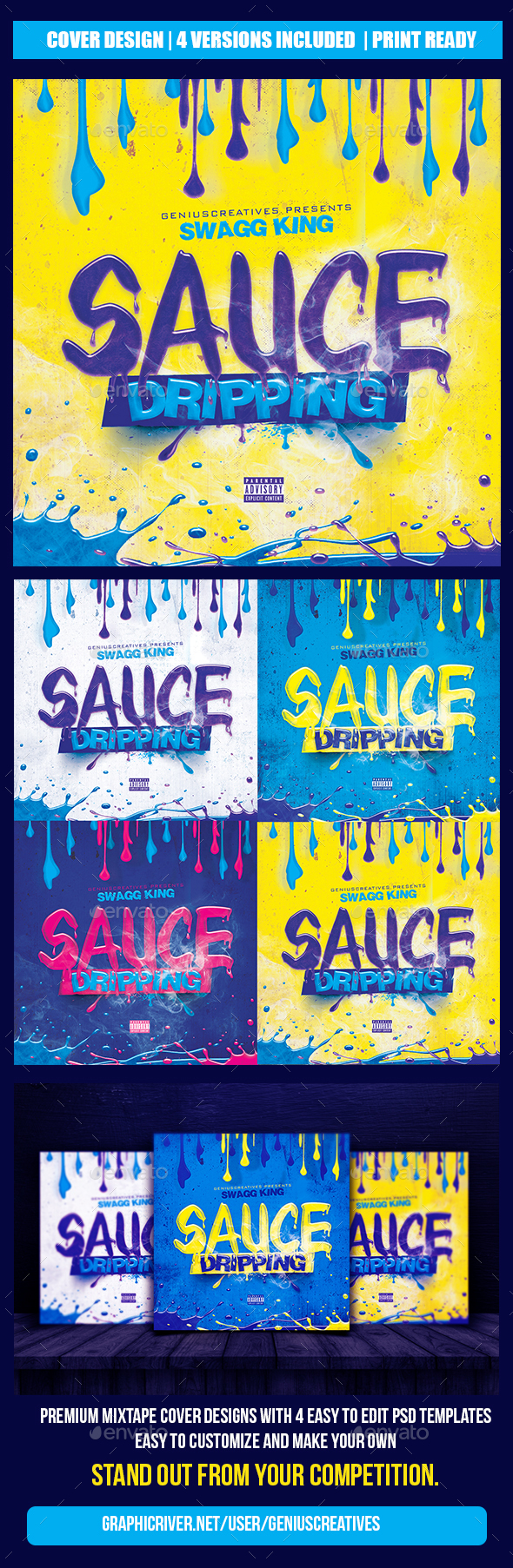 Sauce Dripping - CD & DVD Artwork Print Templates