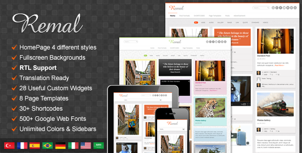 Remal - Responsive WordPress Blog Theme - Personal Blog / Magazine