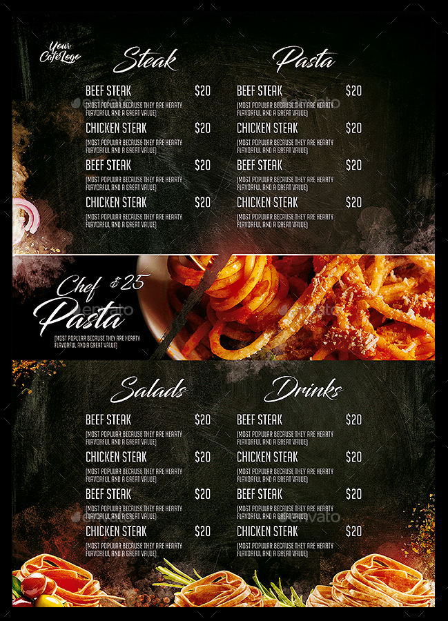 banner with script font GraphicRiver MonkeyBOX  Menu Food Italian by