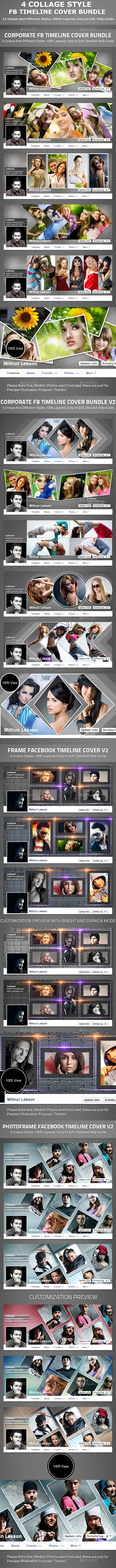 4 Collage Style Fb Timeline Cover Bundle - Facebook Timeline Covers Social Media