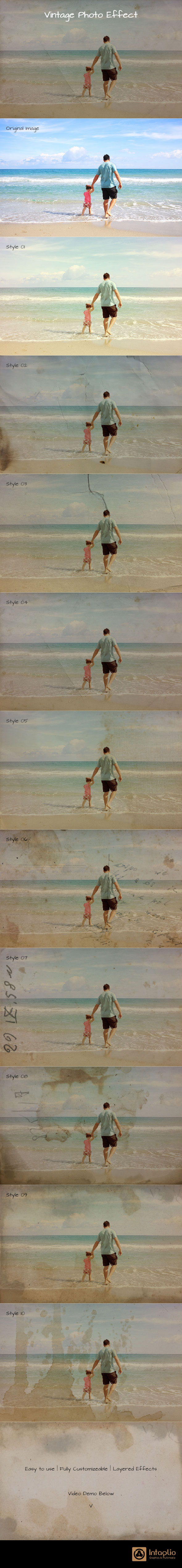 Vintage Photo Effect Photoshop Action - Photo Effects Actions