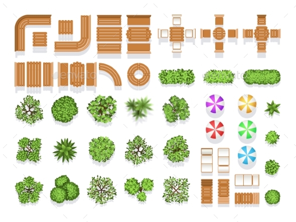 Top View Landscaping Architecture City Park Plan - Flowers & Plants Nature