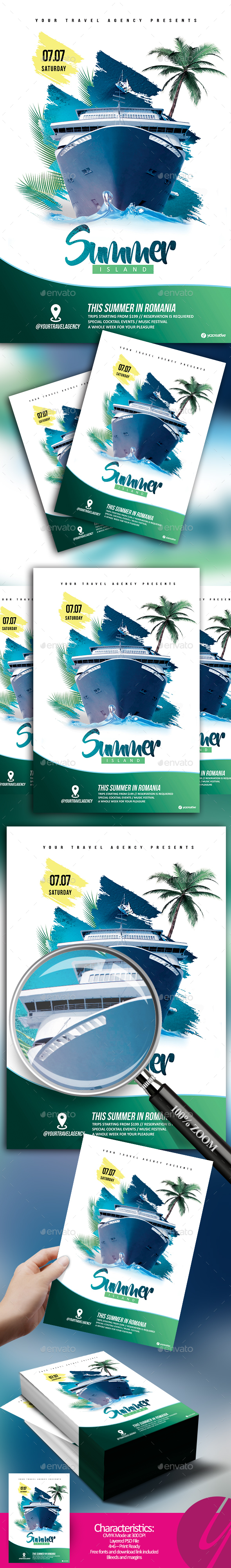 Summer Island Tour Flyer - Holidays Events