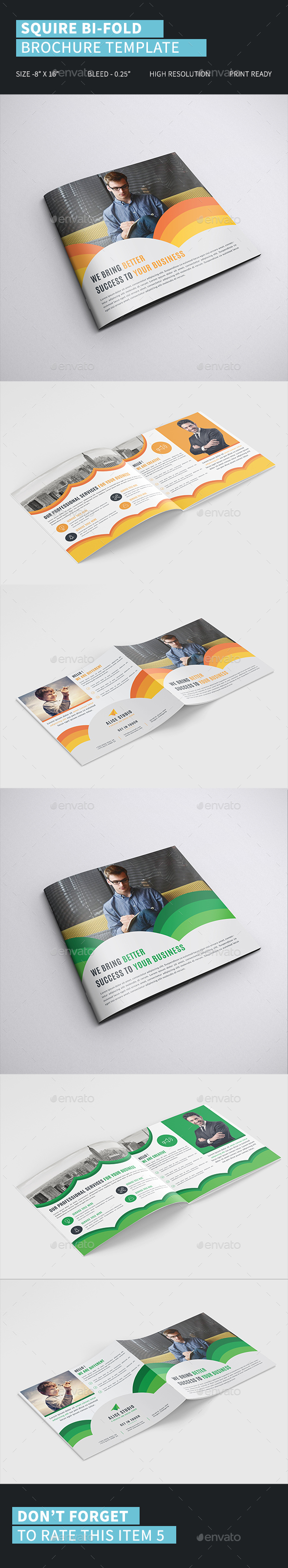 Squire Bi-Fold Brochure Template - Corporate Brochures