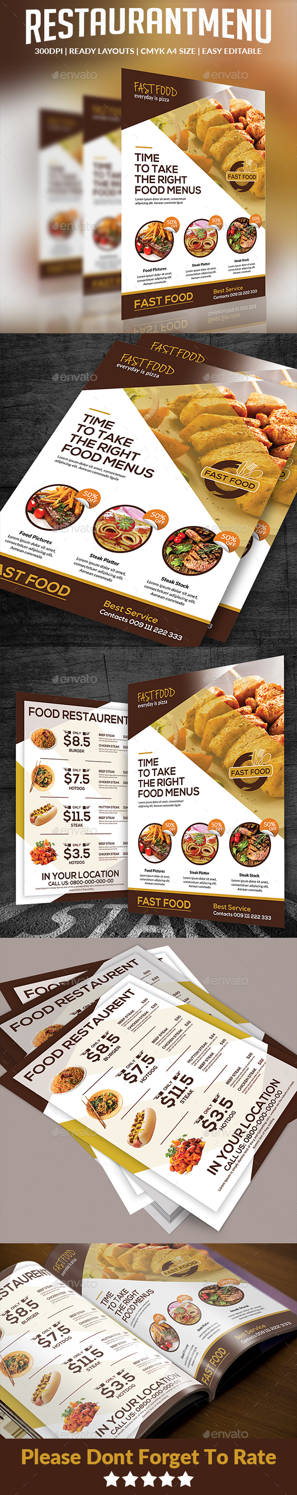 Restaurant Menu - Food Menus Print Templates