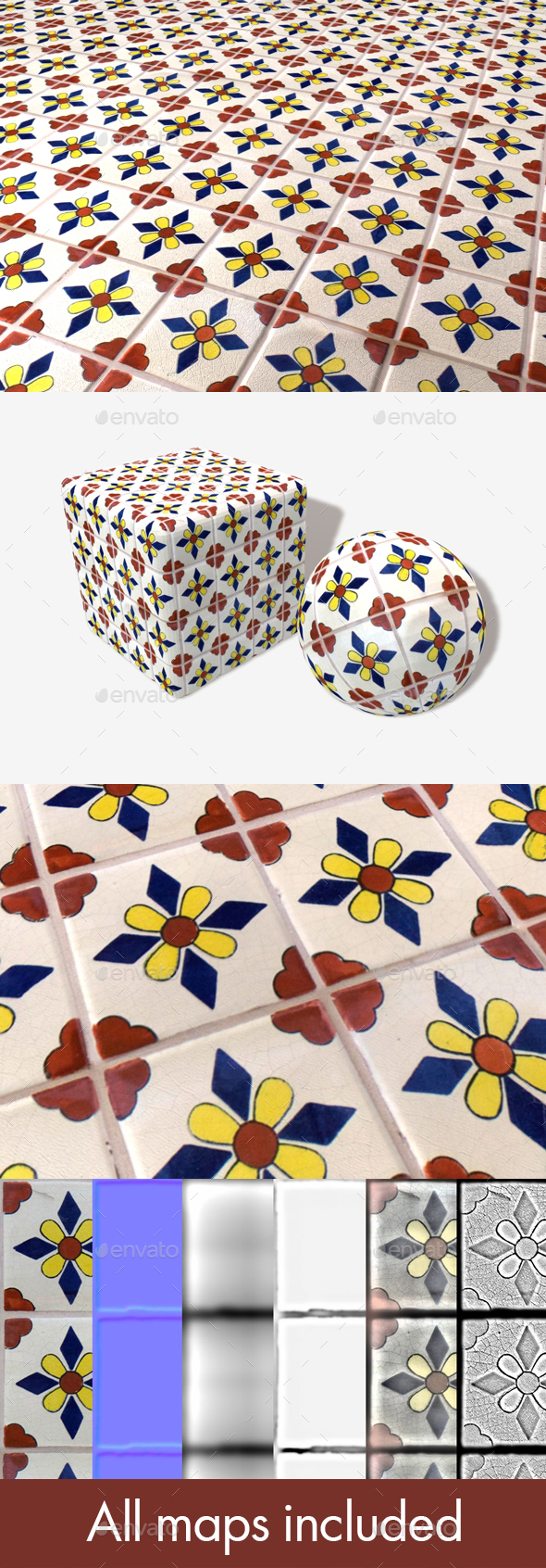 Hand Painted Tiles - 3Docean 19706127