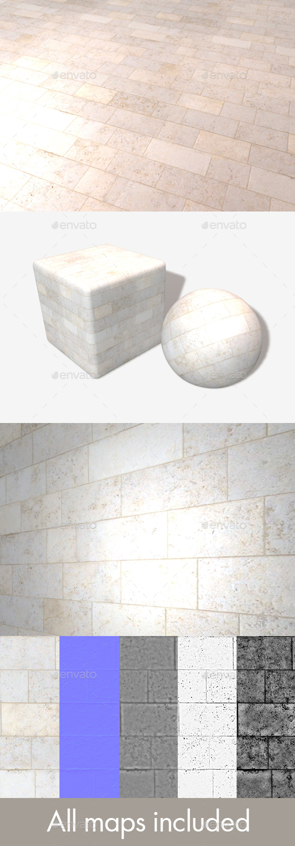 Marble Bricks Seamless - 3Docean 19706155