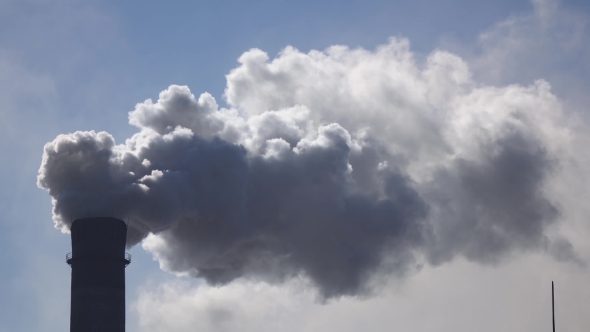 Working Pipe in Industrial Factory From Which Smog Comes Out, Stock Footage