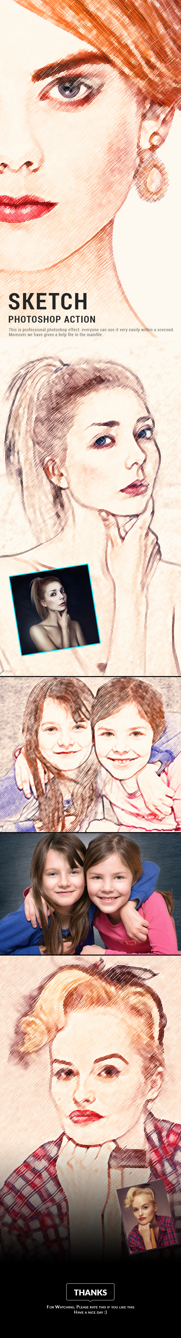 Sketch Photoshop Action - Photo Effects Actions