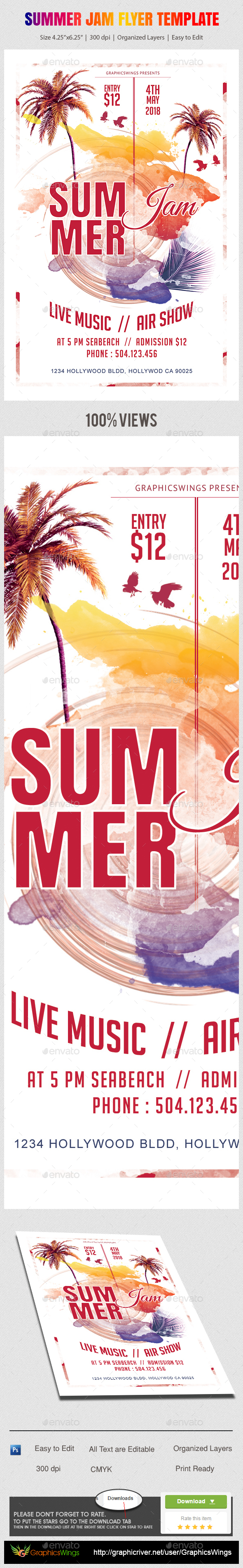 Summer Jam Flyer Template - Events Flyers