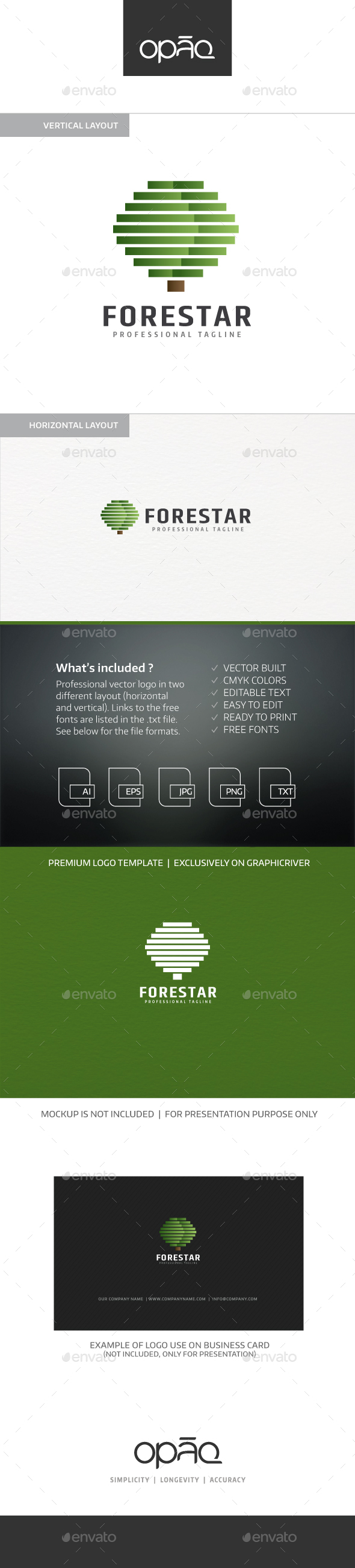 Digital Forest Tree Logo - Nature Logo Templates