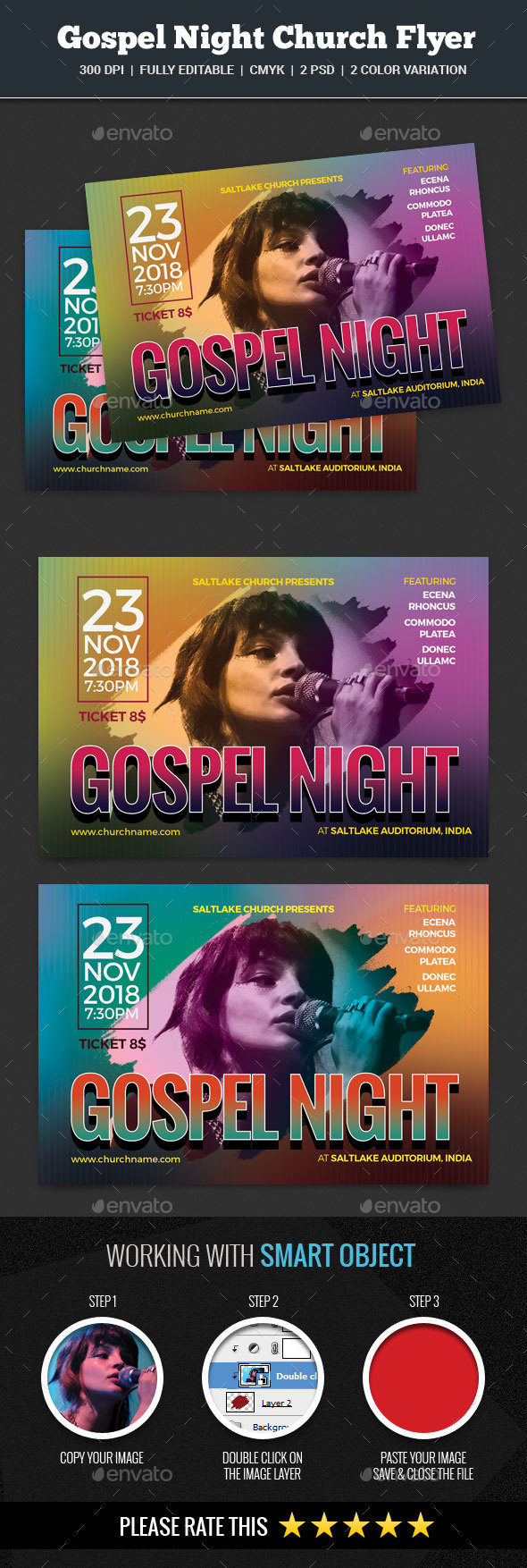 Gospel Night Church Flyer - Church Flyers