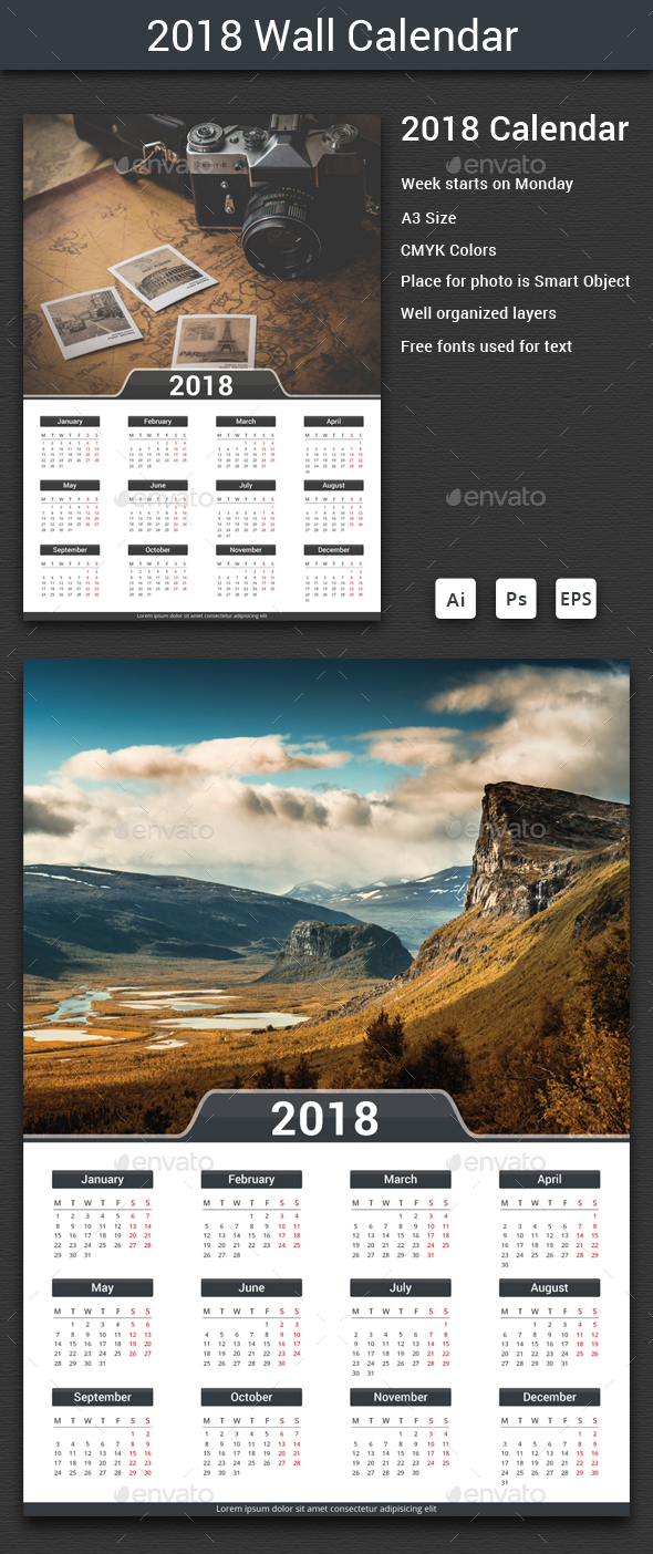 2018 Calendar - Calendars Stationery