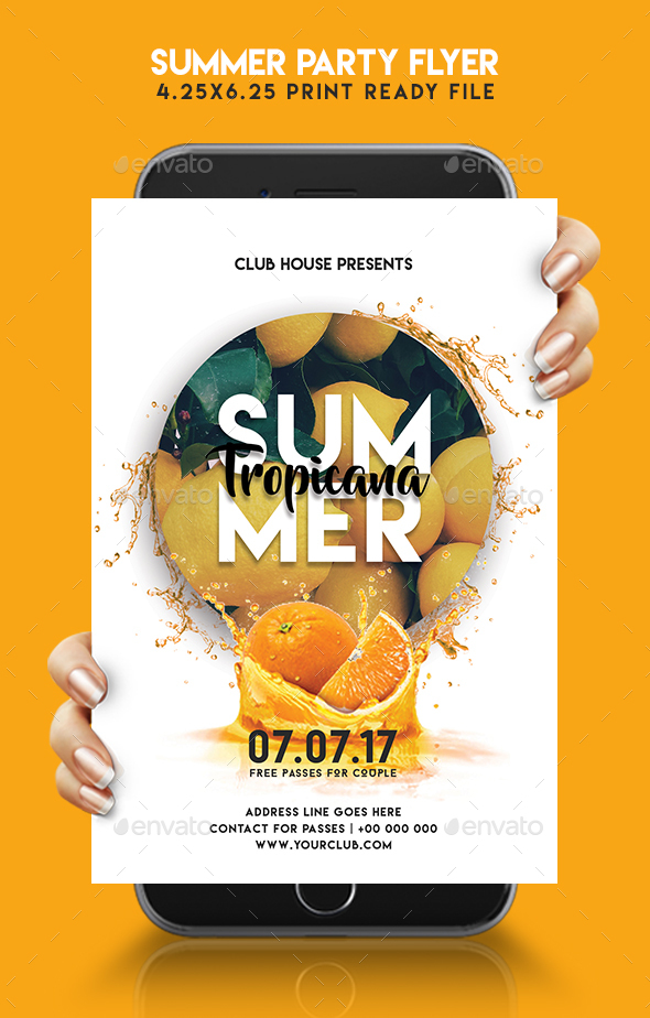 Minimal Summer Flyer - Clubs & Parties Events