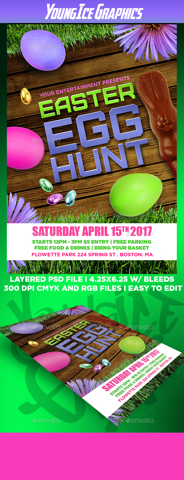 Easter Egg Hunt Flyer Template - Events Flyers