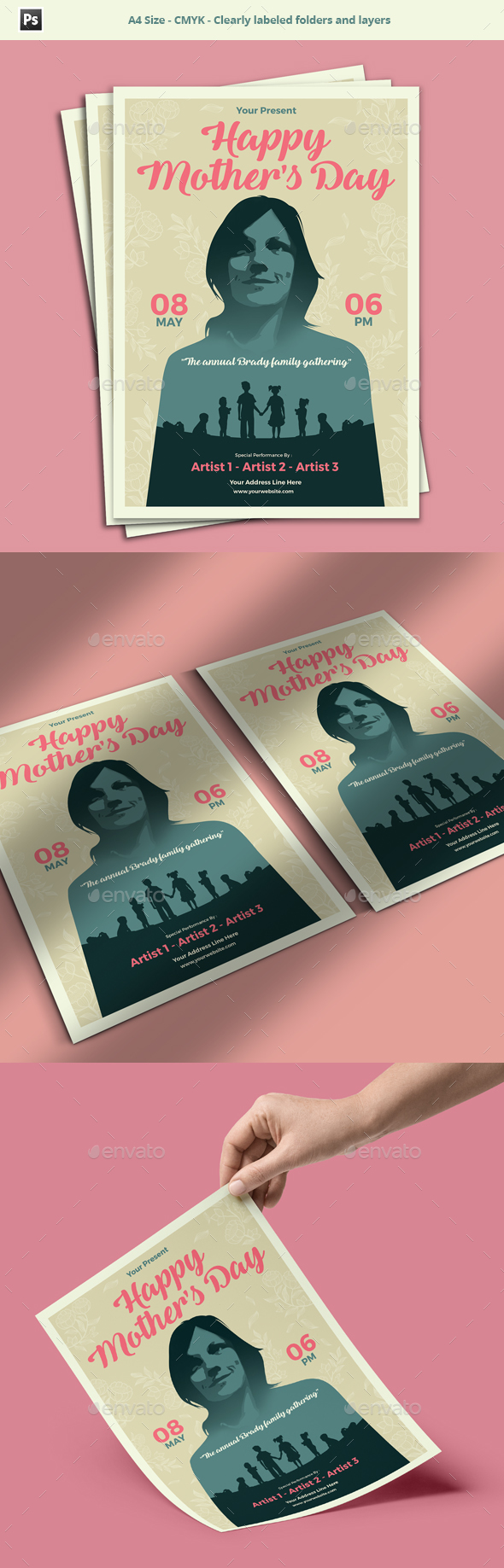 Mother's Day Flyer/Poster Template - Holidays Events