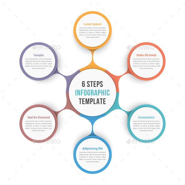 design infographic flowchart Six by with Template Circle human  Infographic Elements