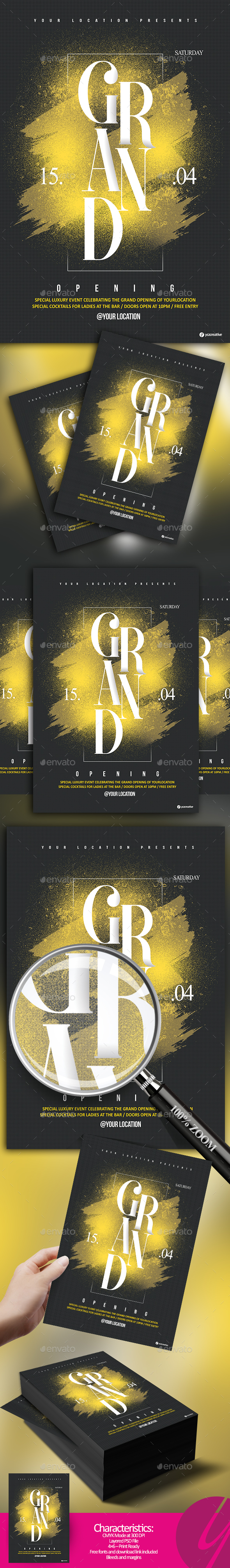 Grand Opening Flyer - Clubs & Parties Events