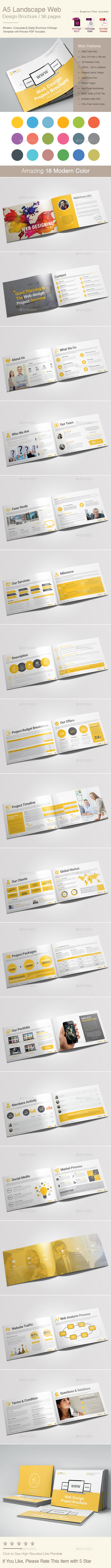 A5 Landscape Web Design Brochure - Corporate Brochures