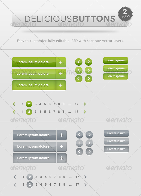 Delicious Buttons - Buttons Web Elements