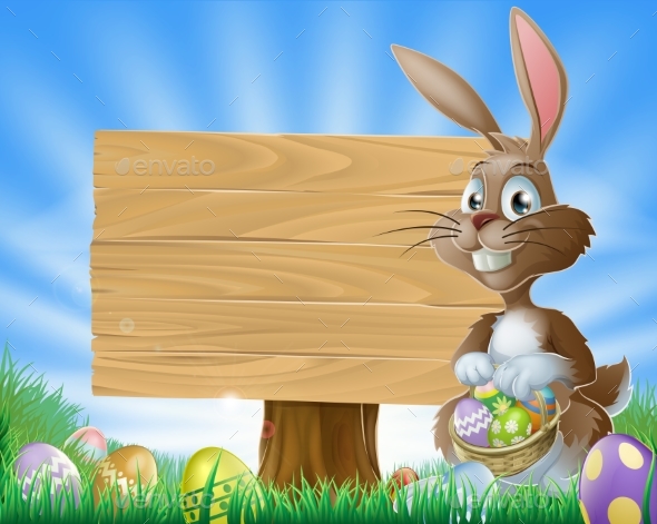Easter Bunny Rabbit Background - Miscellaneous Vectors