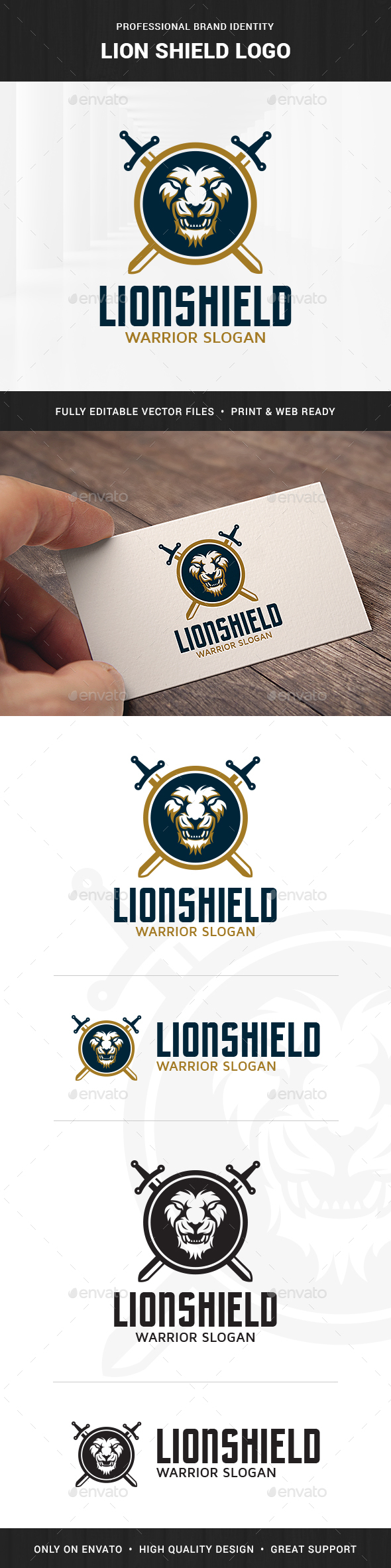 Lion Shield Logo Template - Animals Logo Templates
