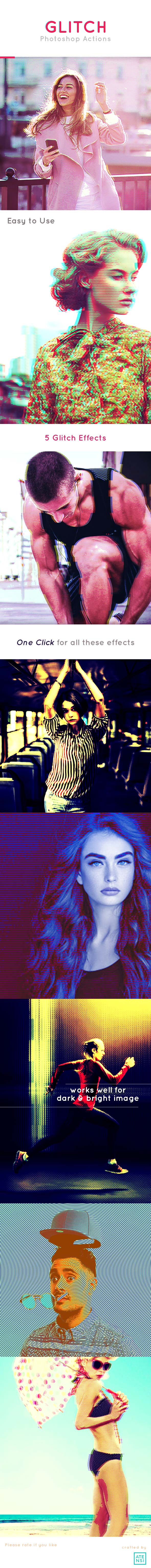 Glitch Actions Photoshop - Photo Effects Actions