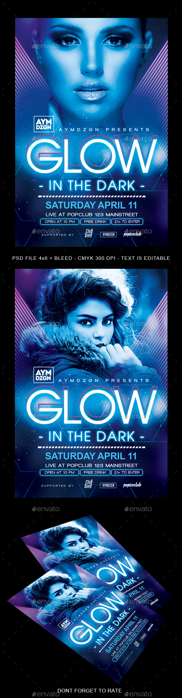 Glow In The Dark Flyer - Clubs & Parties Events