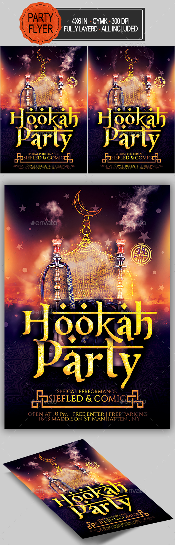 Hookah Flyer - Clubs & Parties Events