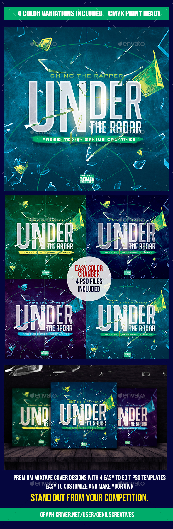 Under The Radar Mixtape - CD & DVD Artwork Print Templates