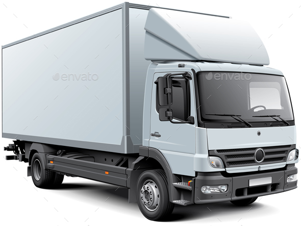 White Box Truck - Man-made Objects Objects