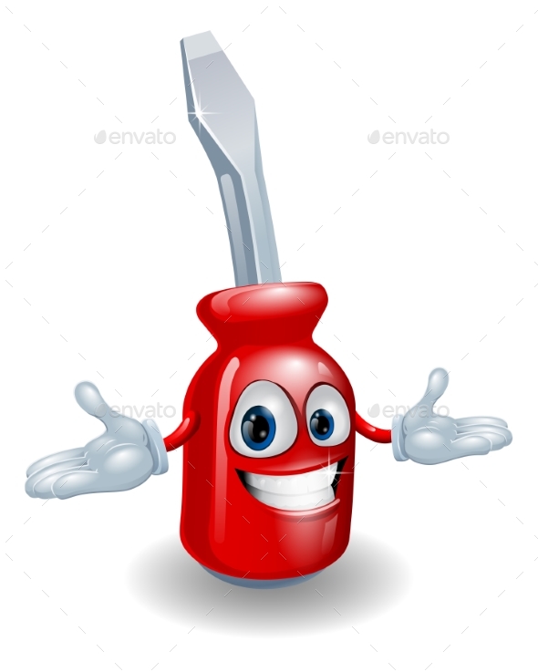 Red Screwdriver Mascot