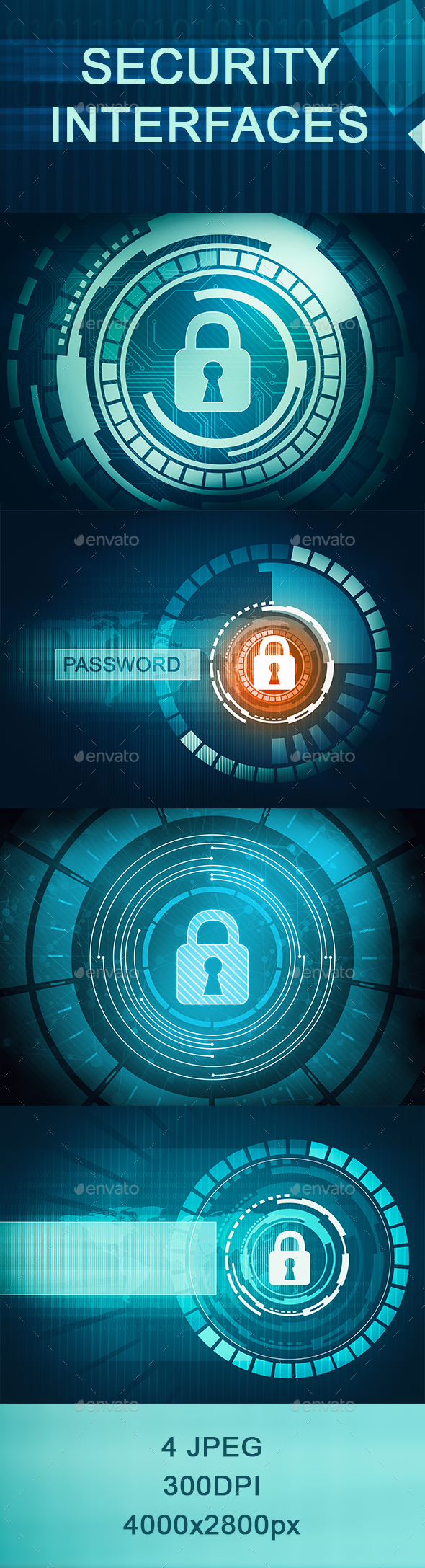 Touch Screen Interface with Security and Safety Lock - Tech / Futuristic Backgrounds