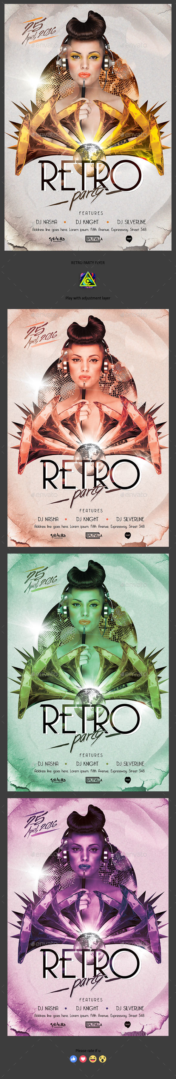 Retro Party Flyer - Clubs & Parties Events