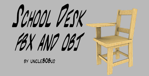 School Desk FBX_OBJ - 3Docean 19714967