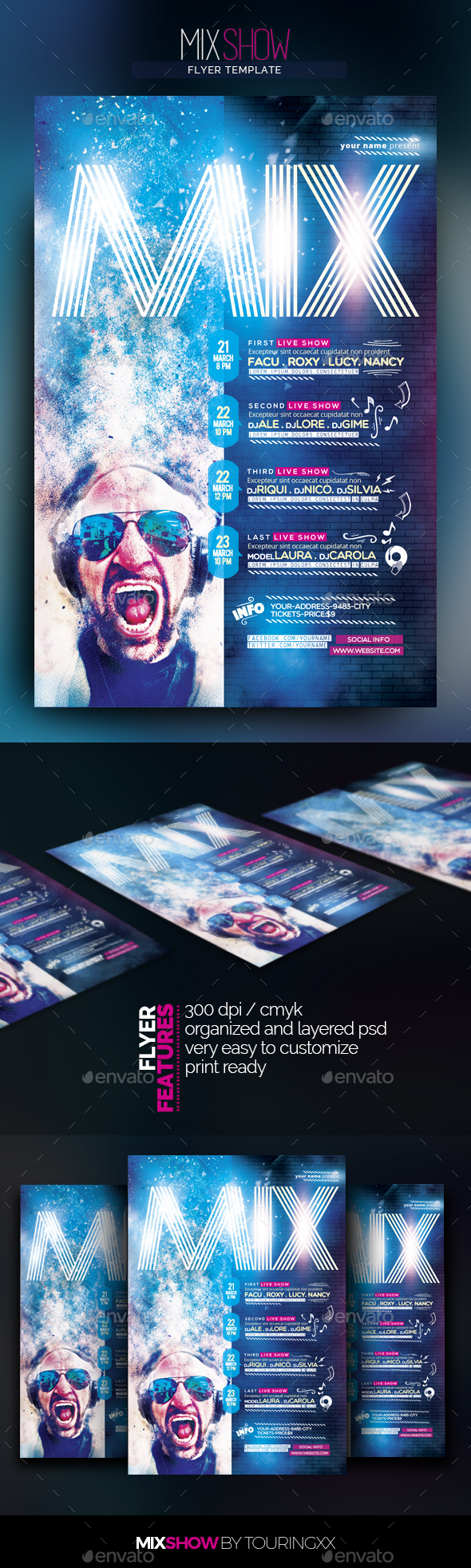 Mix Show Flyer Template - Flyers Print Templates
