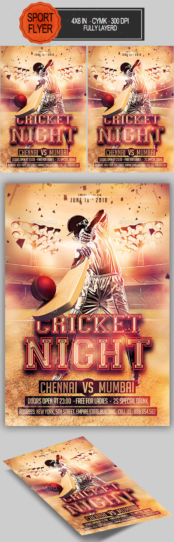 Cricket Game Flyer - Sports Events