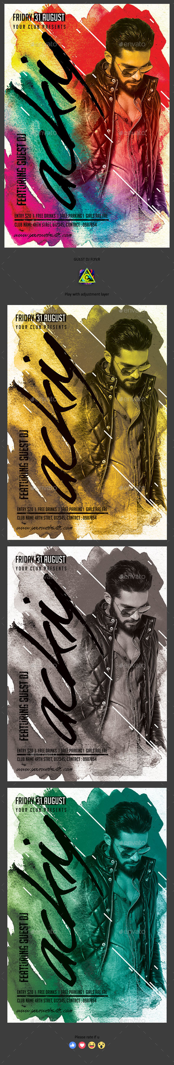 Guest DJ Flyer - Clubs & Parties Events