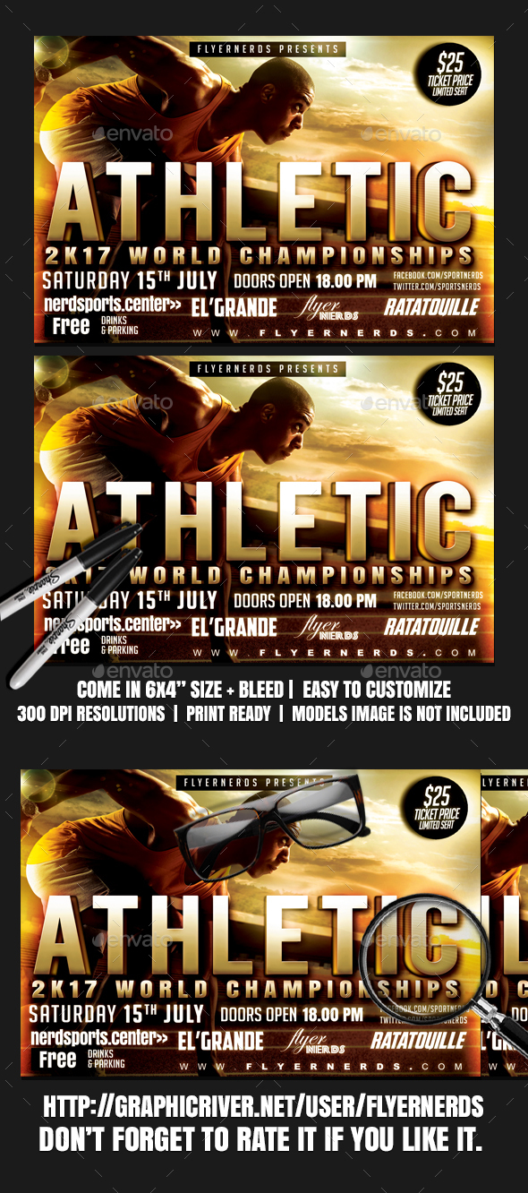 Athletic 2K17 Championships Sports Flyer - Clubs & Parties Events