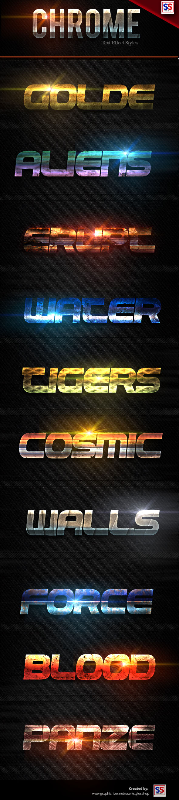Chrome Text Effect Styles Vol 4 - Text Effects Styles