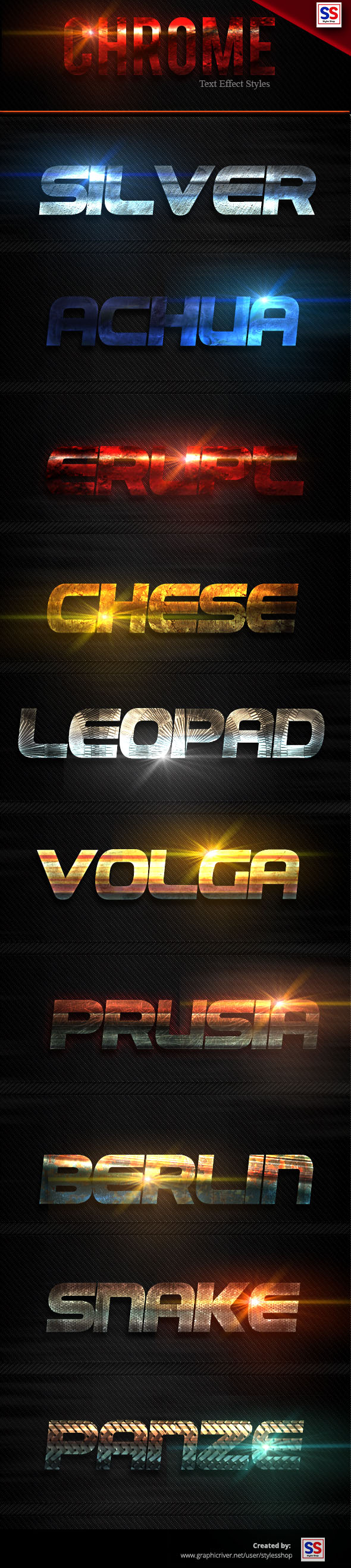 Chrome Text Effect Styles Vol 5 - Text Effects Styles