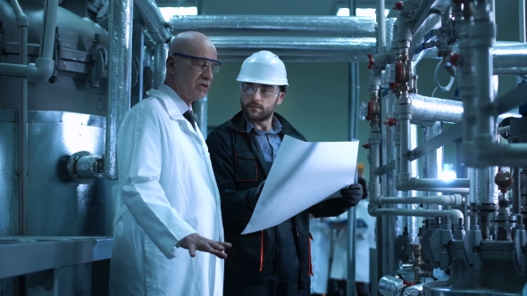 The Scientist and Engineer in Plant, Stock Footage | VideoHive