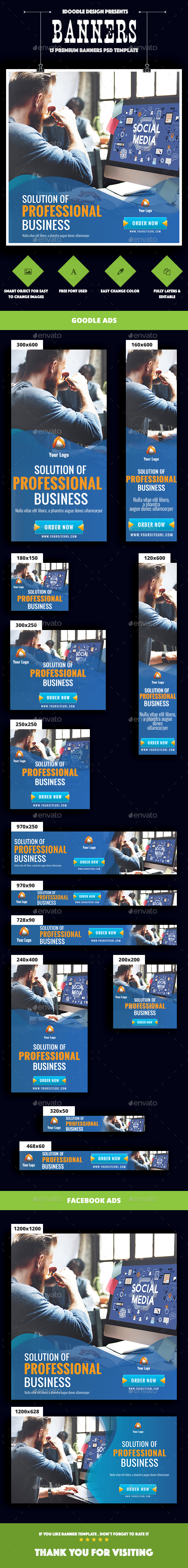 Multipurpose, Business, Corporate Banner Ads - Banners & Ads Web Elements