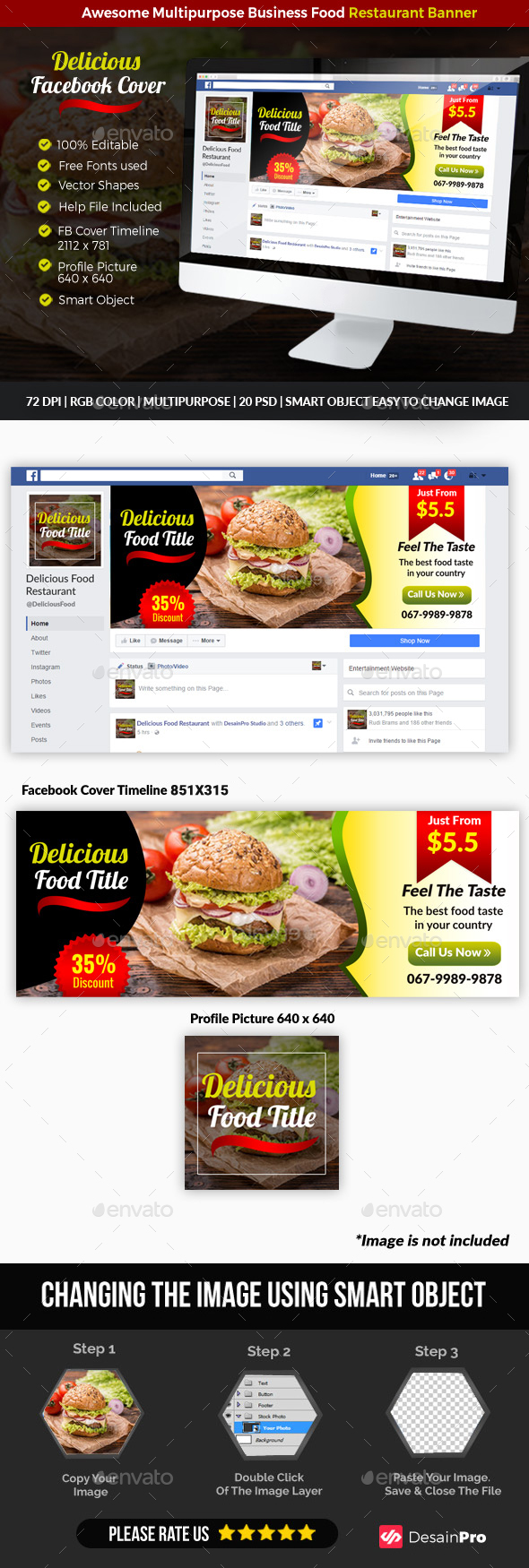 Restauran Food Facebook Cover - Facebook Timeline Covers Social Media