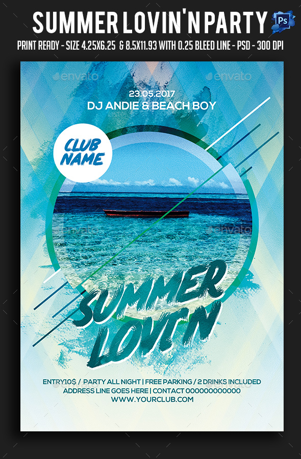 Summer Lovin'n Party Flyer - Clubs & Parties Events