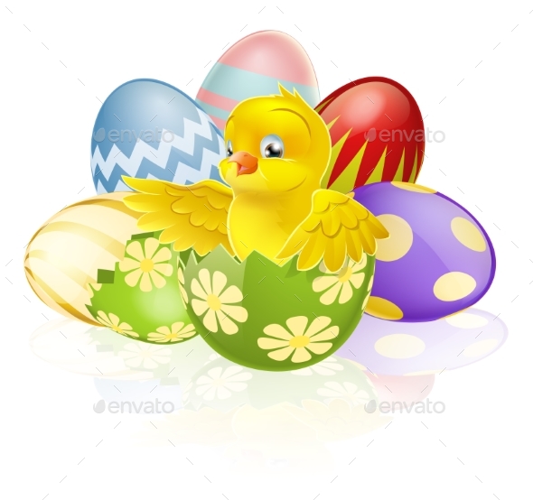 Easter Chick in Egg - Animals Characters
