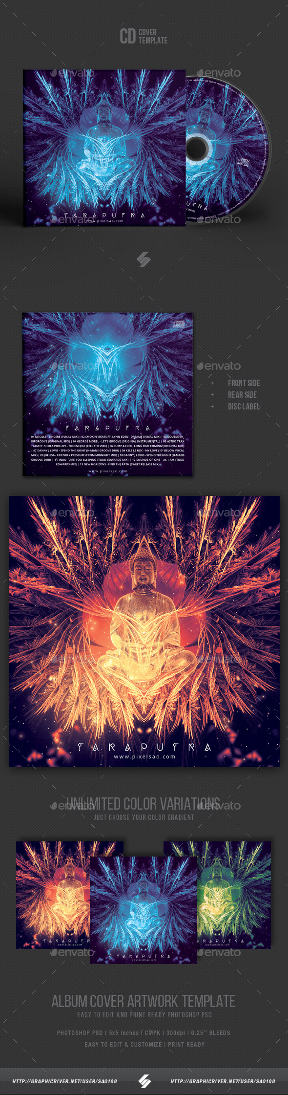 Taraputra - CD Cover Artwork Template - CD & DVD Artwork Print Templates