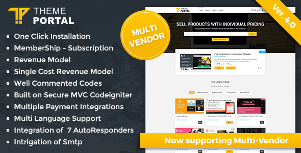 Theme Portal Marketplace - Sell Digital Products ,Themes, Plugins ,Scripts - Multi Vendor - CodeCanyon Item for Sale